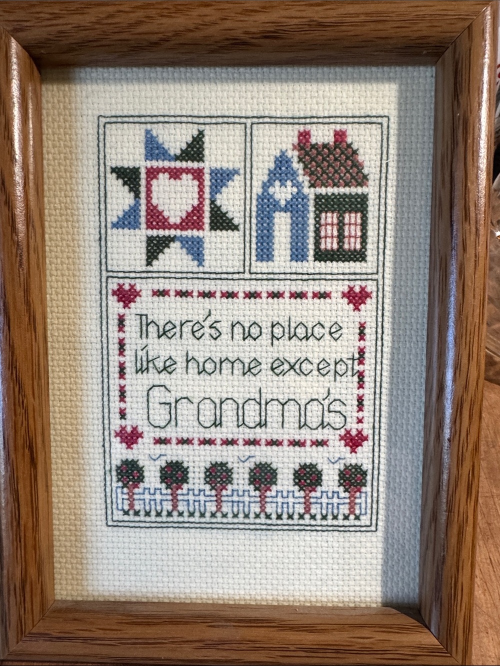 Framed Cross-Stitch Wall Art Grandma’s House
